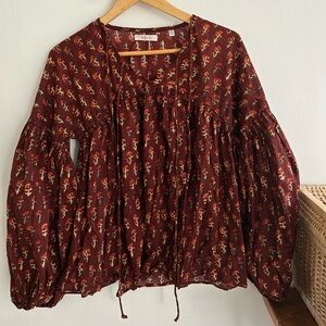 Doen Block print blouse